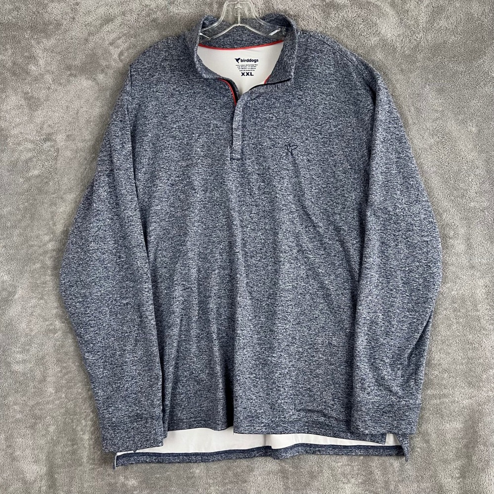 Birddogs Quarter Zip Sweater‎ Mens XXL Heathered Blue Performance Outdoor